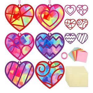 36 Set Valentine's Day Suncatchers Craft Kit